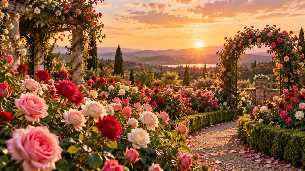 Isparta gül bahçesi, Rosa damascena tarlası